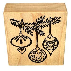 PSX-F3038 Designs Three Christmas Ornaments Rubber Stamp 2000